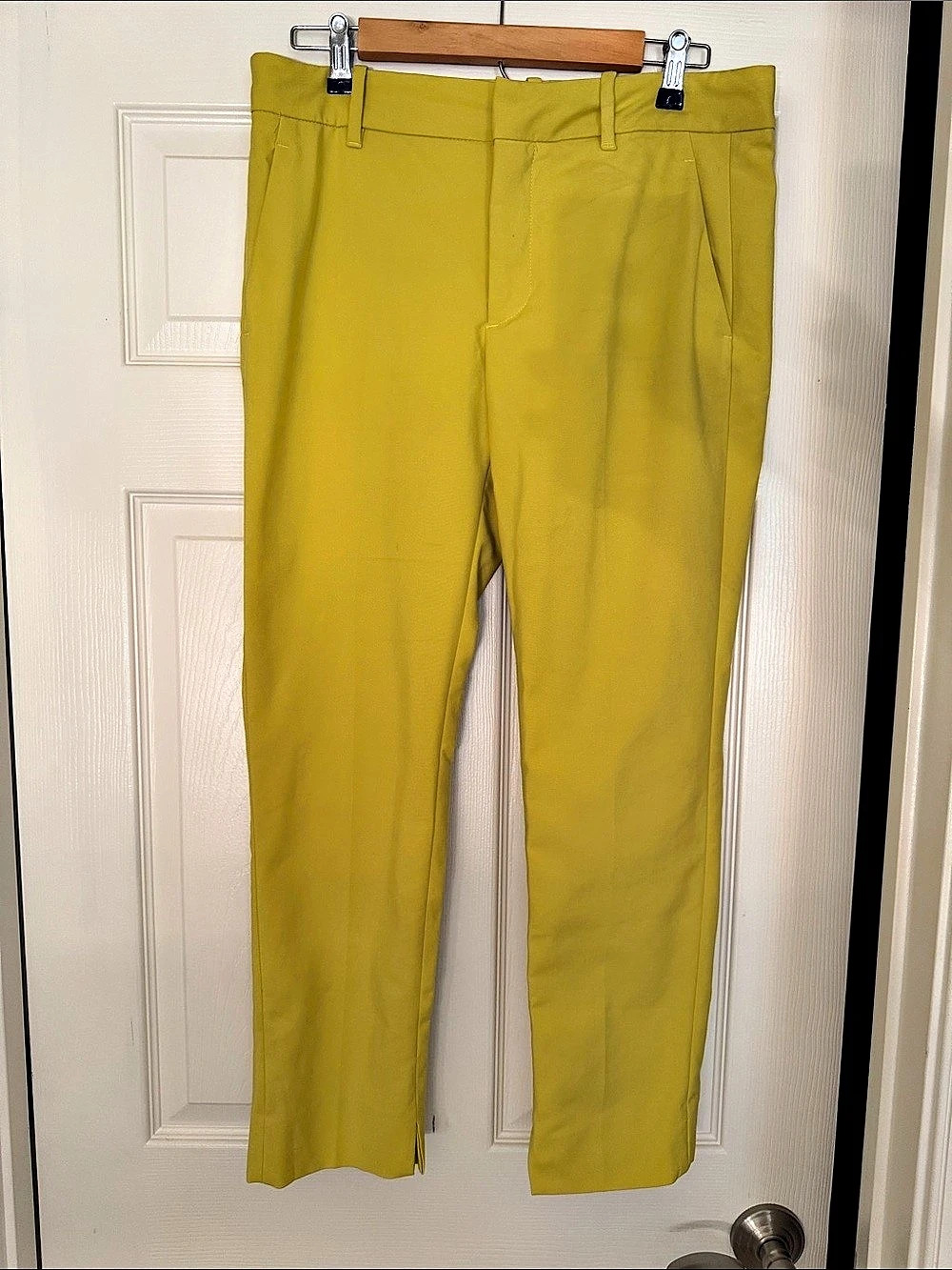 Zara Straight Leg Pants in Yellow Chartreuse Size 8